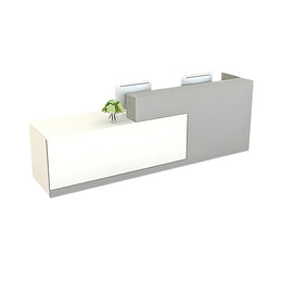 Professional and Stylish High-Function Gray Reception Front Desk with Double Desktop Design JDT-047（Sale Event）