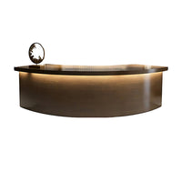 Modern Curved Reception Front Desk with Solid Wood Grain JDT-7232