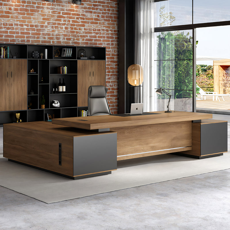 Modern Executive Desk 22-126 in Wide with Cable Management for Home Office