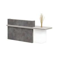 Segmented Design Straight Front Desk with Compartments and Lockable Cabinet for Hotels and Offices JDT-10100