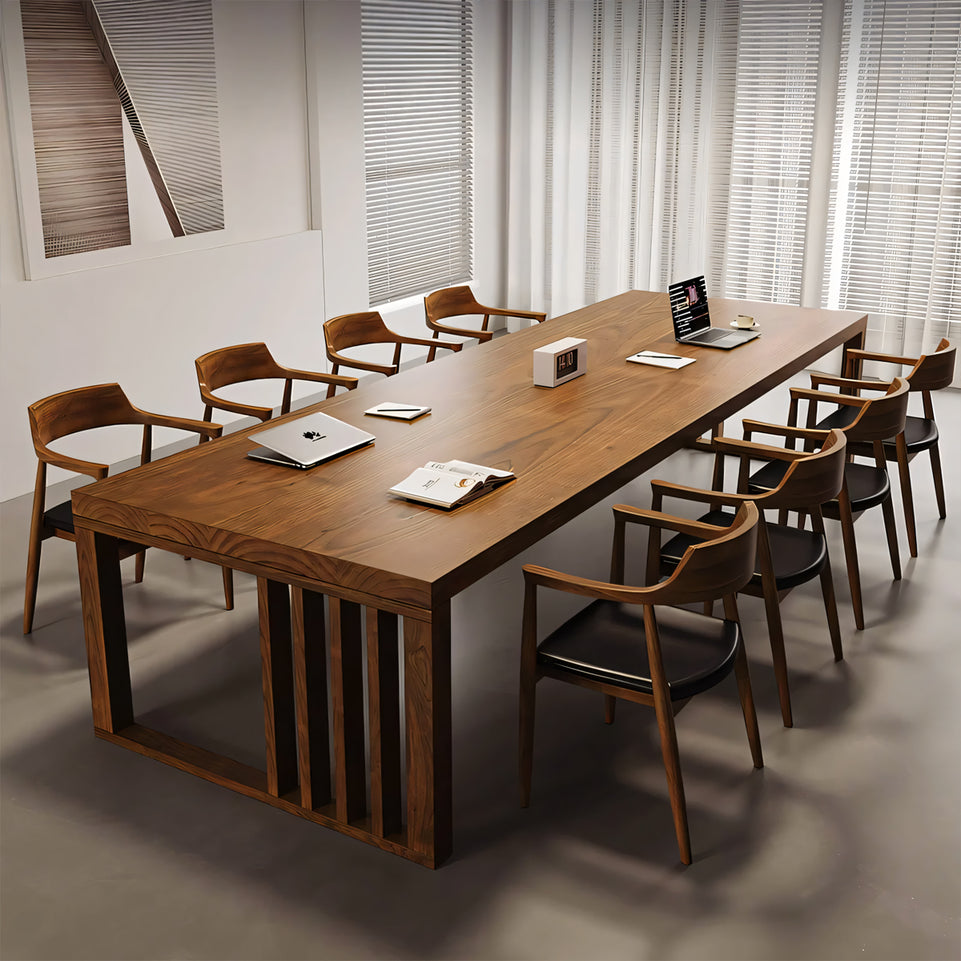 Classic Solid Wood Conference Table Spacious Meeting Room Desk HYZ-1054