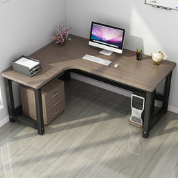 L-Shaped Office Desk 47-71 in Wide with Cable Management for Home Office