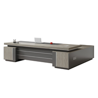 Light Luxury Boss Desk With Private Partition Storage Single Cabinet Two colors Design LBZ-1021