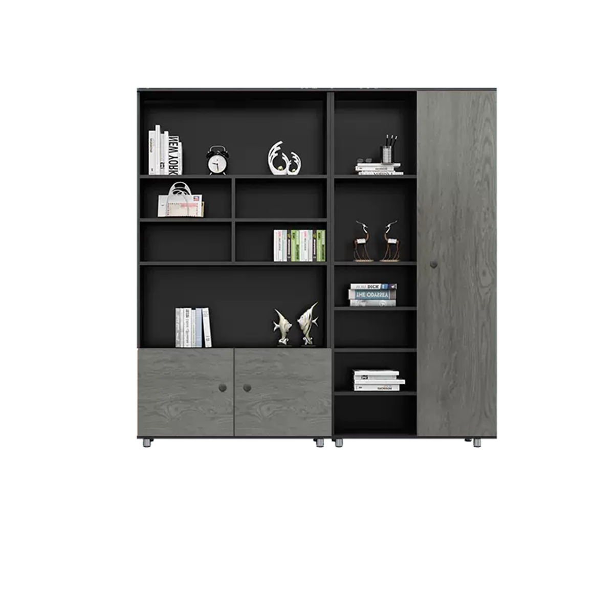 Rectangular Wooden File Cabinet with Open Storage Compartments WJG-745