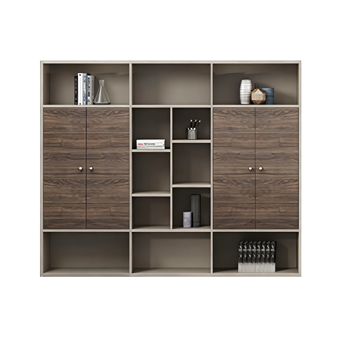 Modern Minimalist Executive Desk PC Ventilation Ports and Side Cabinet LBZ-10191