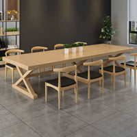 Nordic Simple Solid Wood Negotiation Conference Table and Chairs Rectangular Conference HYZ-10123