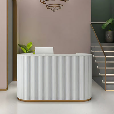 White Modern Simple U-shape Reception Front Desk JDT-K064（In Stock）