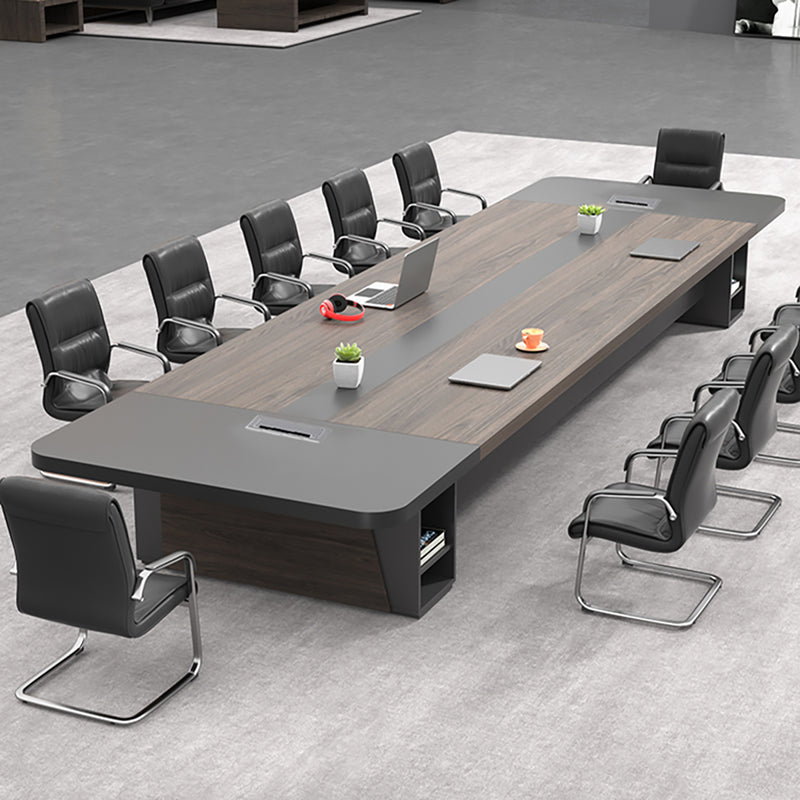 Rectangular Conference Table with Cable Management, Side Storage & Breathable Mesh