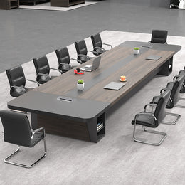 Rectangular Conference Table with Cable Management, Side Storage & Breathable Mesh