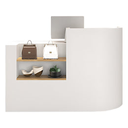 Refined High-End Reception Desk with Functional Double-Tier Display Shelves JDT-2273
