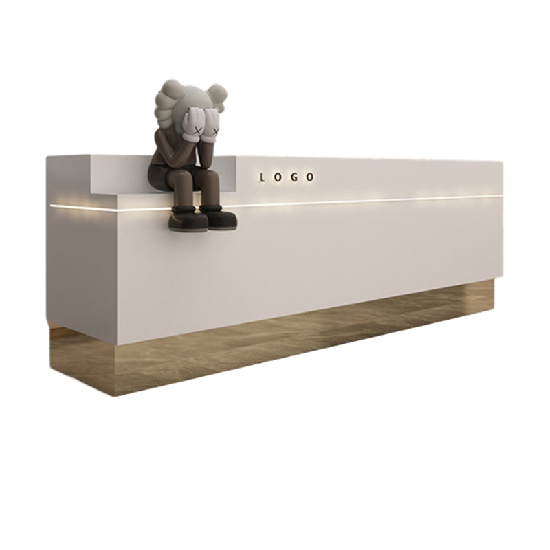 Simple Modern Stainless Steel Cashier Small Bar Table Front Reception Desk JDT-10163