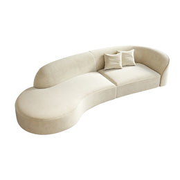 Minimalist Soft Curved Sofa with Single Armrest for Living Room BSF-0003（In Stock）