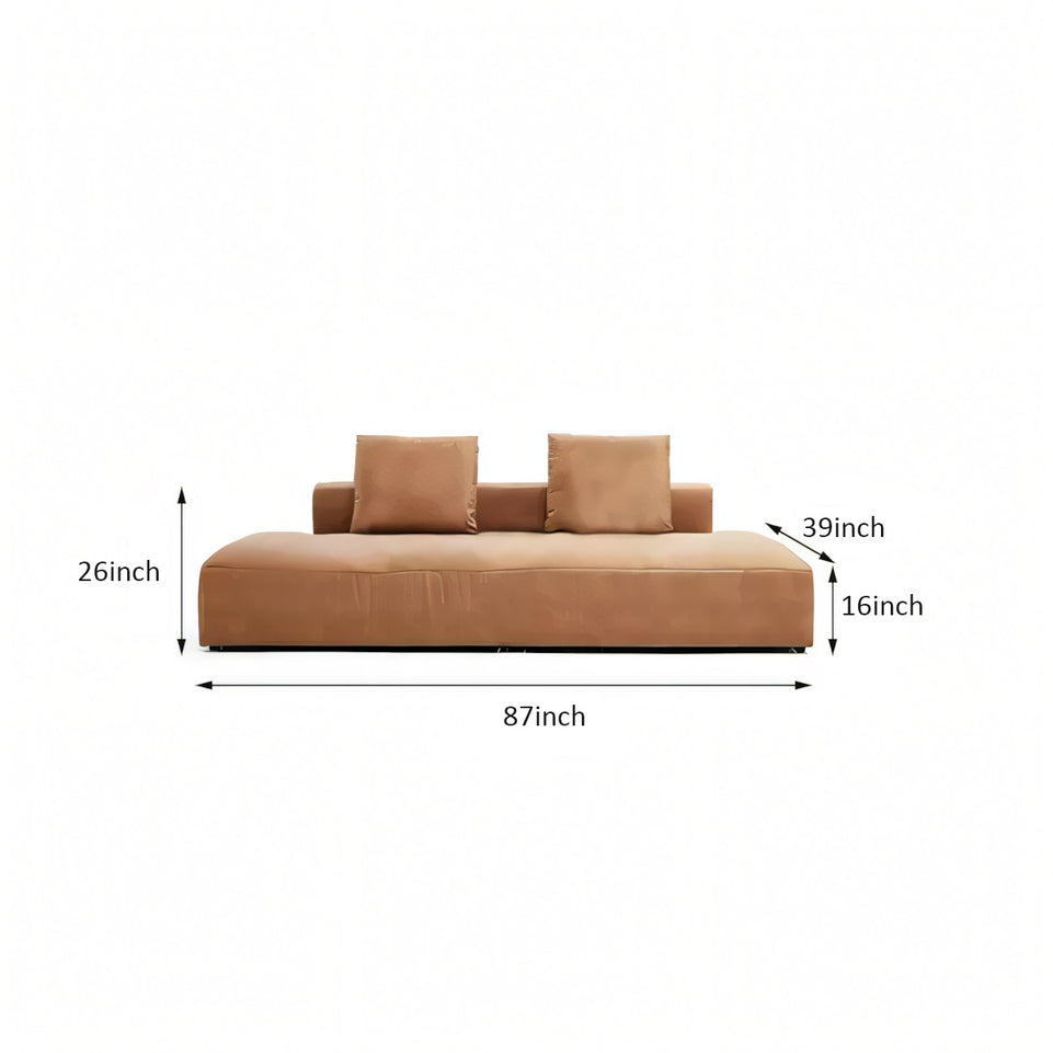 Italian Minimalist Tech Cloth Sofa Brown Chaise Lounge BSF-2005