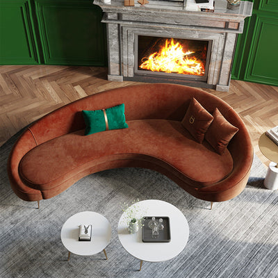 Arc-Shaped Fabric Sofa: Ideal for Small Spaces