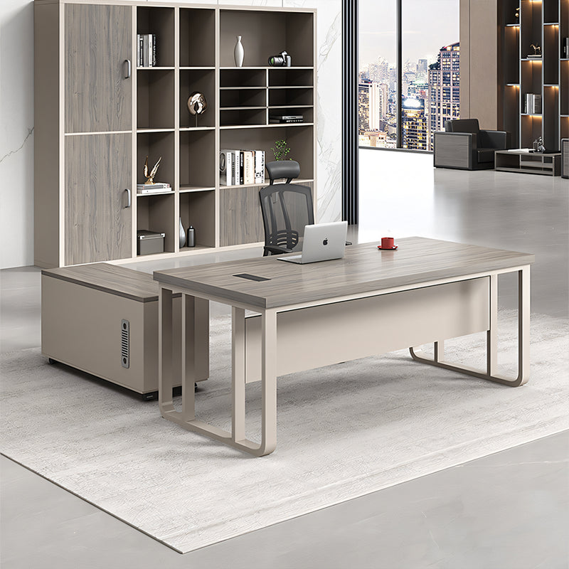Executive Desk For Work Office Desk With side cabinet For PC With Vent Curtain Board with Wiring BOX LBZ-1073（In Stock）
