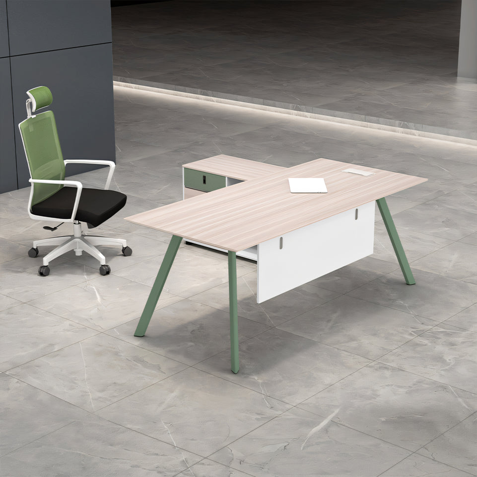 Simple modern single general manager desk single white desk and chair LBZ-10112