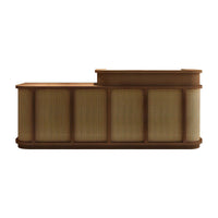 Vintage Minimalist Reception Desk Rattan Storage Keyboard Tray JDT-2295