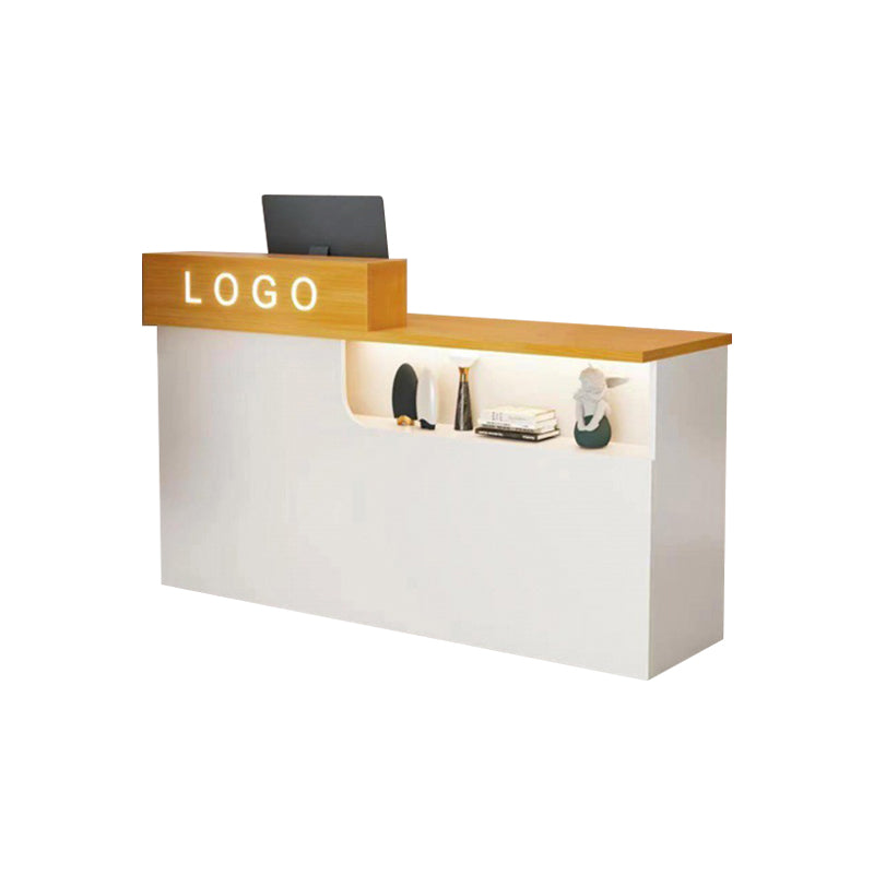 Corner Small Straight Reception Desk with Storage for Barber Shops and Salons JDT-1030