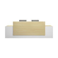 Color-Blocked Straight Reception Desk with Lockable Drawer and Cabinet for Hotels and Offices JDT-021