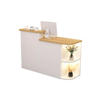 Display Corner Small Reception Desk with Storage and Lockable Drawer for Clothing Stores JDT-733