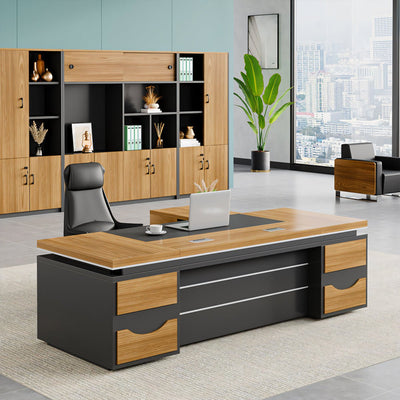 Computer Office Desk Executive Baffle Large Capacity Storage L shape Desk Upgraded Design LBZ-1024