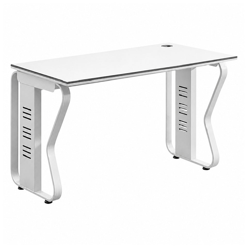 Modern Workstation Desk with Privacy Panels, Cable Management and Mobile Storage