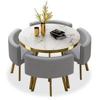 Round Reception Table with 4 Chairs for Office Reception Areas JDZH-2024