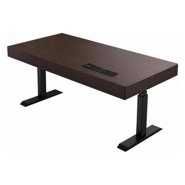 Modern Electric Height Adjustable Executive Desk with Dual Motors, Built-in Charging Box & Storage Drawers for Compact Offices (55–71")