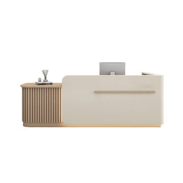 Salon Reception Desk 39-118 in Wide with Keyboard Tray, Lockable & File Drawers for Salon