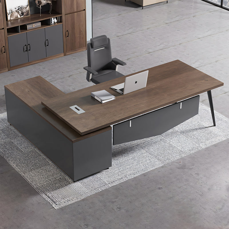 Modern Executive Desk with Cable Management & Privacy Panel