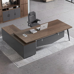 Modern Executive Desk 51-75 in Wide with Cable Management, Lumbar Support & Privacy Panel