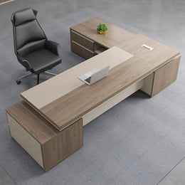 Modern Executive Desk 71-118 in Wide with Side Storage & Lumbar Support for Home Office