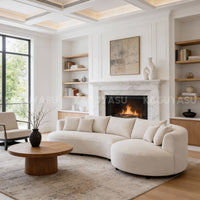 Modern Sherpa Lounge Sofa with Curved Backrest for Living Rooms & Reception Areas SZ-SF-0006