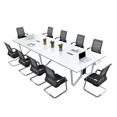 Simple Long Rectangular Conference Table Made of Steel Conference Table for 6-10 People HYZ-1031