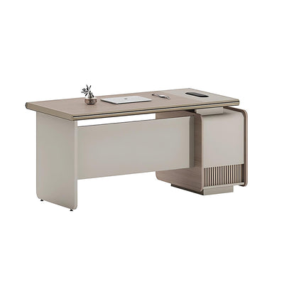 Modern and Luxurious Executive Desk with Aluminum Alloy Edges and  High Capacity Side Cabinet LBZ-10168