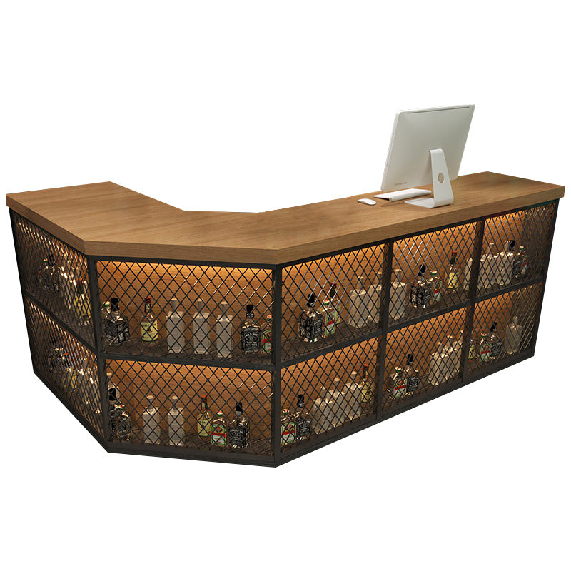 L-Shaped Reception Desk with Drawers and Storage Cabinets for Restaurants and BBQ Shops JDT-1025