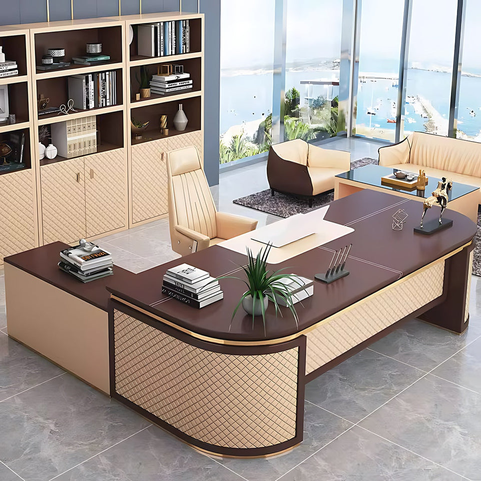 Classic Executive Desk 27–94 in Wide with File Drawers & Metal Base（Stock Items） (In Stock)