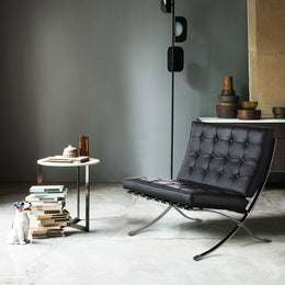 Modern Foldable Leather Accent Chair with X-Shaped Stainless Steel Frame BS801（In Stock）