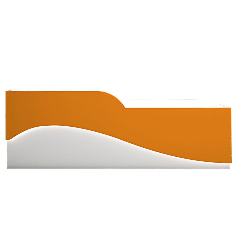 Color-Blocked Curved Front Desk with CPU Holder and Keyboard Tray for Reception JDT-10110