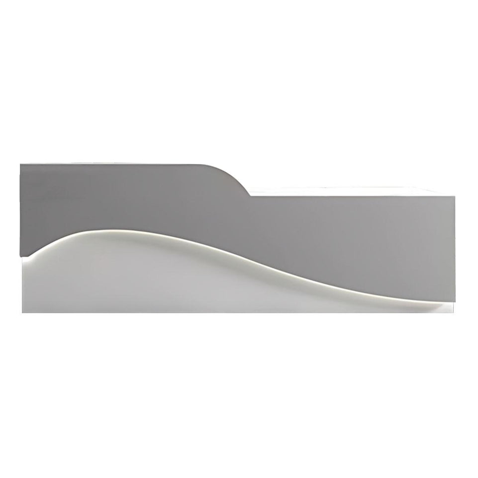 Color-Blocked Curved Front Desk with CPU Holder and Keyboard Tray for Reception JDT-10110