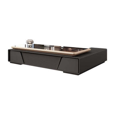 Modern Executive Desk 79-126 in Wide with Side Storage, Lockable & File Drawers