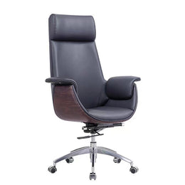 Modern Executive Desk with Breathable Mesh, Lumbar Support & Portable for Home Office