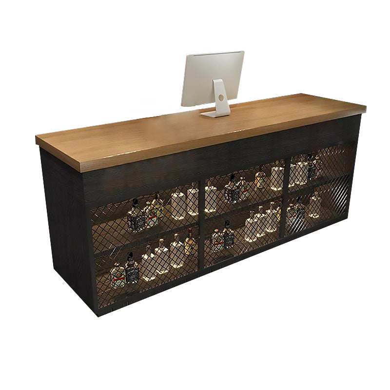 L-Shaped Reception Desk with Drawers and Storage Cabinets for Restaurants and BBQ Shops JDT-1025