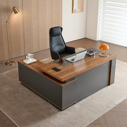 Modern High-End Executive Desk with Thick Desktop and Spacious Under-Desk Clearance LBZ-2143（In Stock）