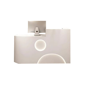 Curved Reception Desk 39-71 in Wide with Lumbar Support for Retail