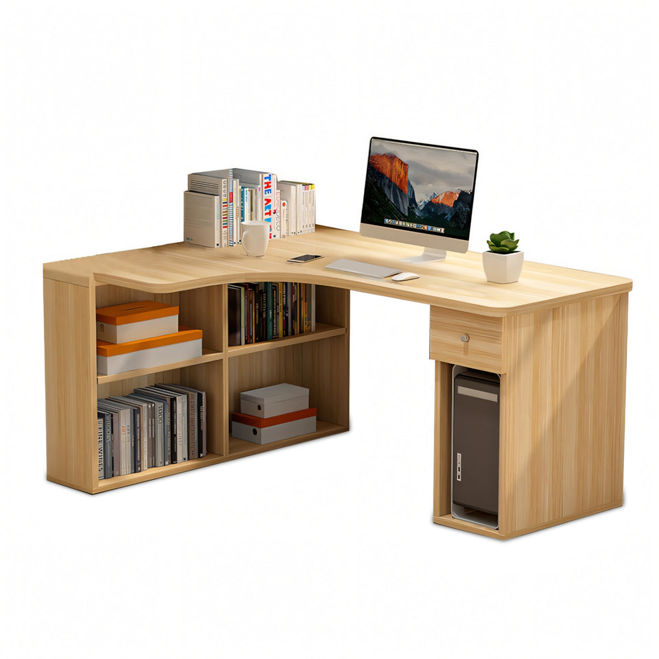 Corner Computer Desk with Bookshelf - Ideal for Students and Home Offices BGZ-164