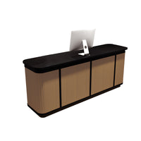 Rattan Straight Reception Desk with Multi-Drawer and Keyboard Tray for Inns and Salons JDT-108