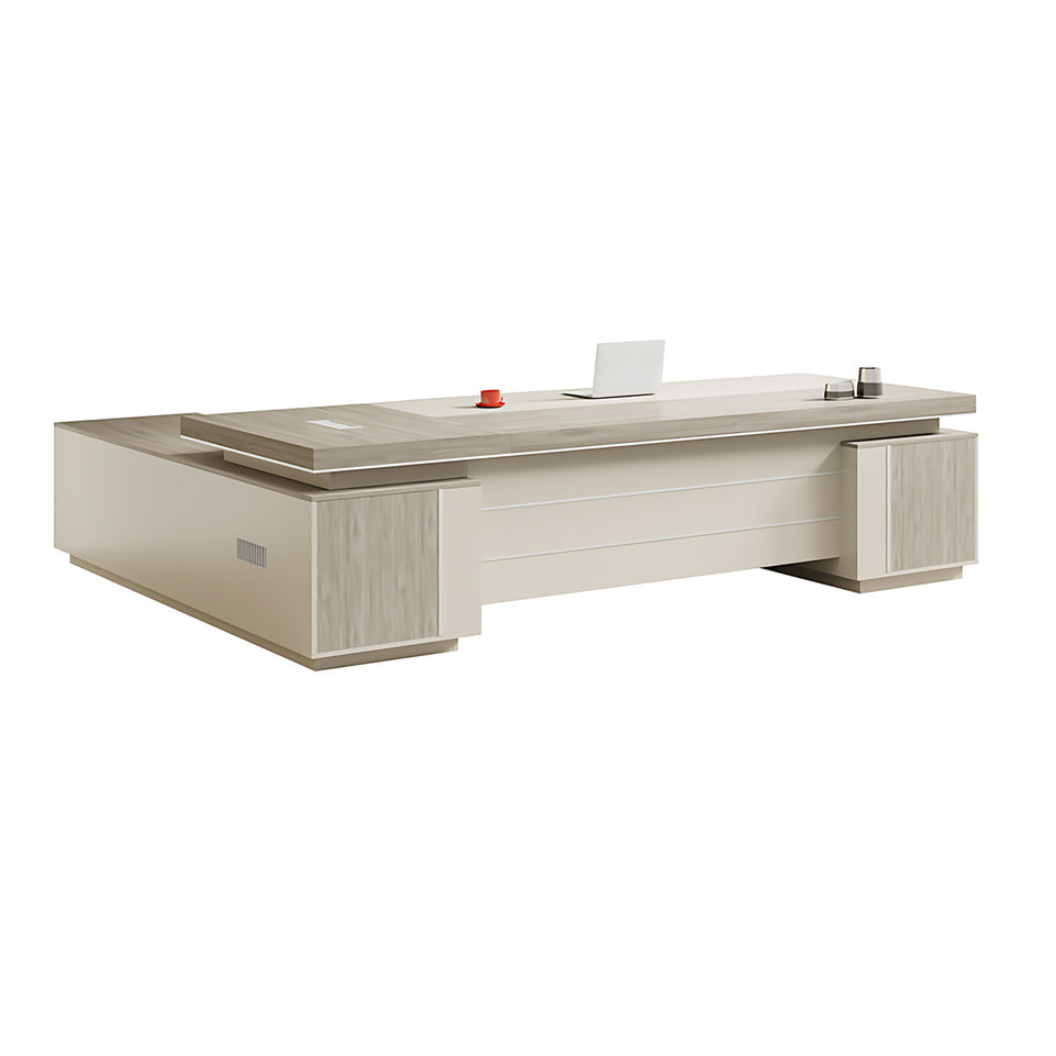 Modern Executive Desk 63-126 in Wide with Dual-Tone & Lumbar Support for Home Office