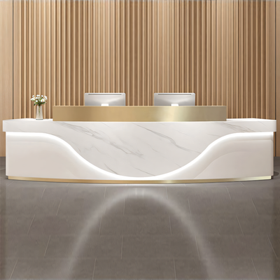 Simple Modern Stainless Steel Cashier Company Painted Reception Desk JDT-10155