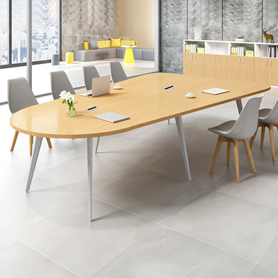 Modern Oval Long Conference Table and Chair Combination with Carbon Steel and R-Processed HYZ-10111